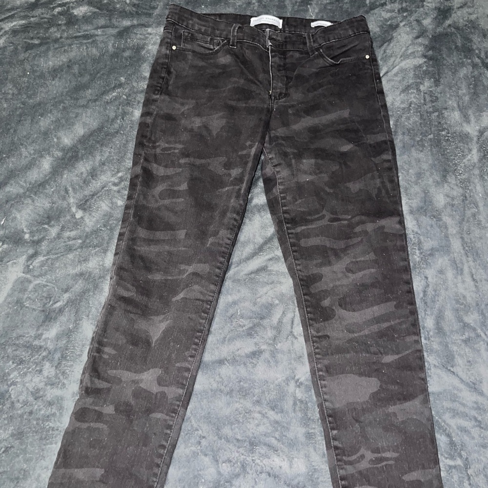 Black Camouflage Skinny Jeans Size 8